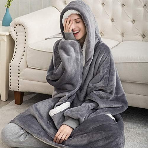 HTKLCZ mekani pokrivač za odrasle zimske tople fleke Nosivi kapuljača s kapuljačom pluća pushy tv