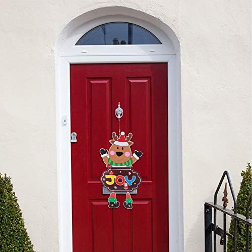 Aboofan 2pcs Božićna vrata natpis Božićni viseći znak Reindeer Santa zidna vrata Viseća ploča