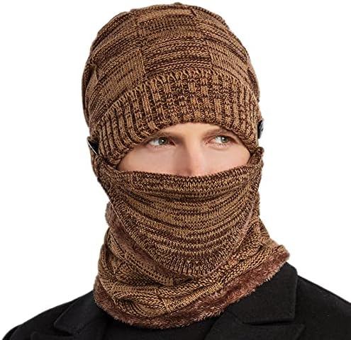 Kape za muškarce topla zimska pletena kapa & šal & amp; Set lica elegantna pletena kapa za muškarce i žene