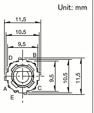EC09E okrugli enkoder sa prekidačem 30 pozicija 15 impulsna osa 16,5 mm