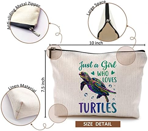 AIEVFU samo djevojka koja voli kornjače torba za šminkanje, Marine Life morska kornjača kozmetička