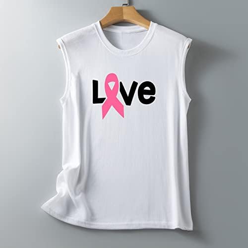 Pamučna majica za djevojčice jesen ljeto 2023 trendi rukav bez rukava grafički salon za rak dojke majica
