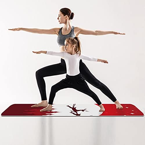 Debeli Neklizajući Vježba & fitnes 1/4 yoga mat sa Božić Raindeer & Santa-01 Print za Yoga Pilates & Pod fitnes