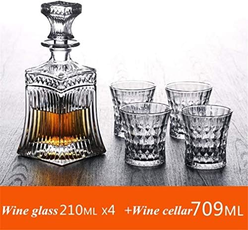 5pc Crystal Whisky Decanter & amp; set čaša za viski Crystal Decanter sa 4 čaše u jedinstvenoj elegantnoj