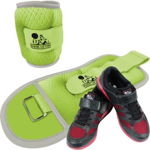Zglobovi za ručni zglob dva 2 lbs - Zeleni snop sa cipelama Vedž Veličina 11.5 - crna crvena