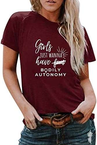 Bluze za žene Moda Plus Size žensko pismo Slogan prava na abortus Print Fashion mekani okrugli V vrat tunika