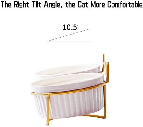 Pametni ading zdjelice za mačke, dvostruke keramičke posude za kućne ljubimce s podignutim štandom
