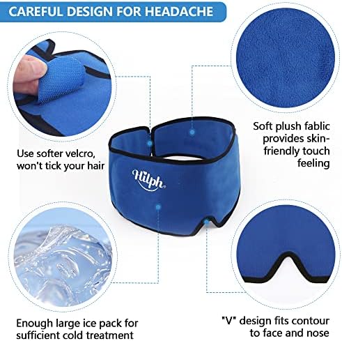 Hilph Ice Pack za glavobolje migrena Ice Head Wrap, višekratna glavobolja hladno pakovanje glava
