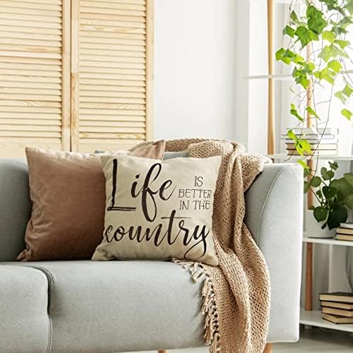 Fahrendom Searhouse Home Dekor Život je bolji u zemlji Dekorativni bacanje jastuk Vintage Living stil Obiteljska
