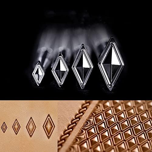 Dijamantni markice 3D geometrijski uzorak kožne marke - jedan komad ili set od 4 alata za žigosanje