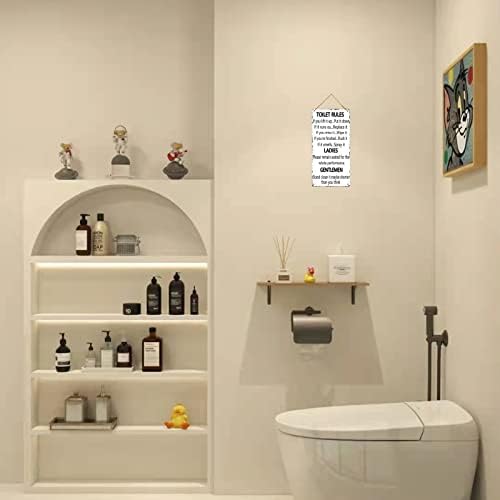 Qizohe Toaleska pravila Rustikalna pravila kupaonice Vintage Metal Viseći novost Potpisuje seoska kuća Početna