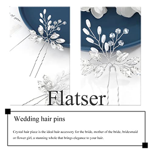 Flatser vjenčanje Crystal Bride igle za kosu Silver Pearl Bridal hair Piece Rhinestone vjenčanje