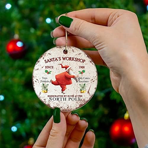 Božić uspomena Ornamenti Santa radionica keramički Ornament pokloni ukrasi Vintage božićno drvo