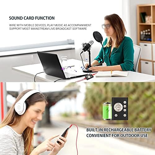 TWDYC Mini zvučna kartica menjač glasa Mašina za zvučne efekte Audio kartica podržava Pametni
