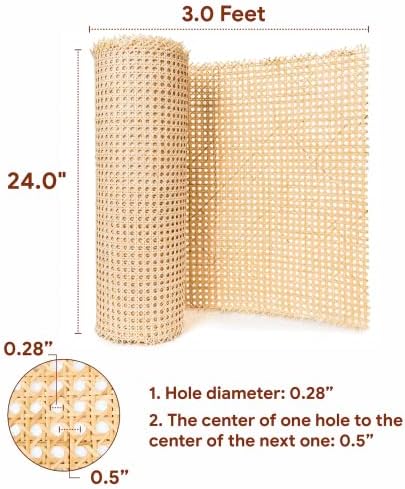 24 Širina ratana trske Webbing Roll 5 stopa šesterokutni nameštaj od ratana tkaninski nameštaj