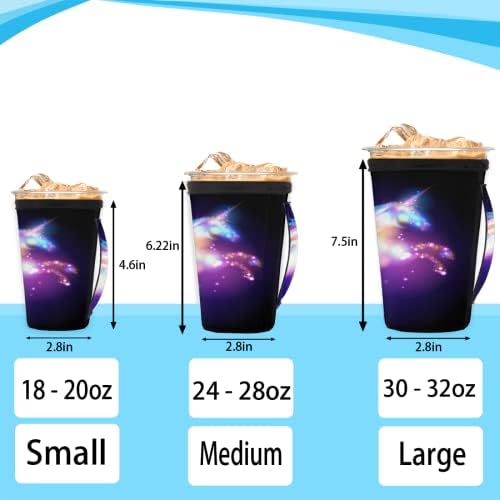 Unicorn Galaxy rukav za ledenu kafu za višekratnu upotrebu, izolovani držač za čaše od neoprena