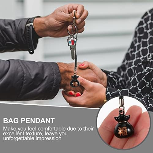 Nuobesty Lanyard Keys Keychain Kineski torbi za novac Bell Privjesci: 6pcs Fortune Privjesci Boalth Simbol