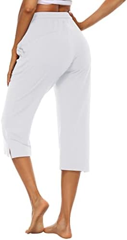 Oyanus Womens Capri hlače Široka noga labava Comfy Lounge Lounge Padnjama hlače Yoga Workout Capris za