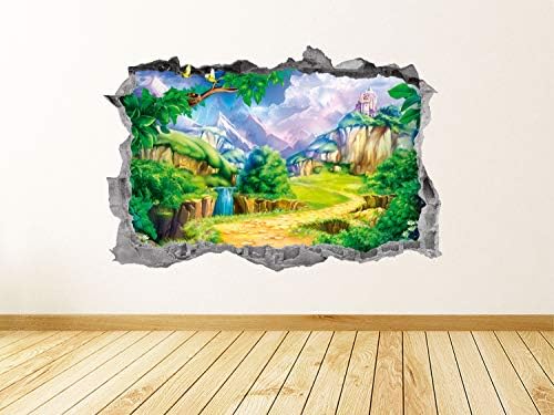 Princeza šumska zidna naljepnica Art razbijena 3D grafički fantazija svjetski zidni naljepnica zidni zidni