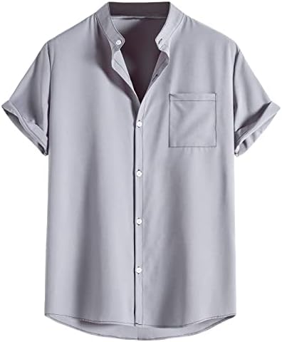 Narhbrg pamučna posteljina ljetna majica za muške majice kratki rukav casual košulje na plaži na plažima