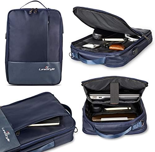 LS Lifestyle kožna 3 u 1 ruksak USB aktovka vodootporna 15.6 torba za laptop