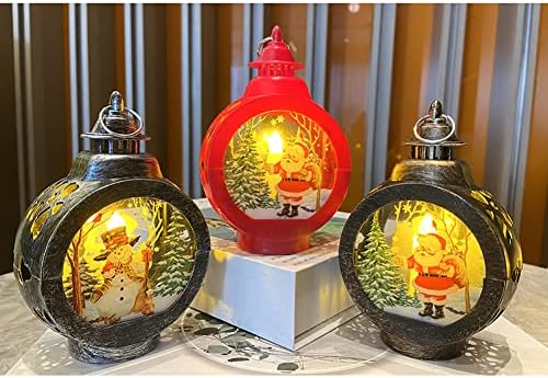 Mersuii Christmas Snow Globe Lanter LED božićna noćna svjetlost sa božićnim stablom scena blistajući viseći fenjera