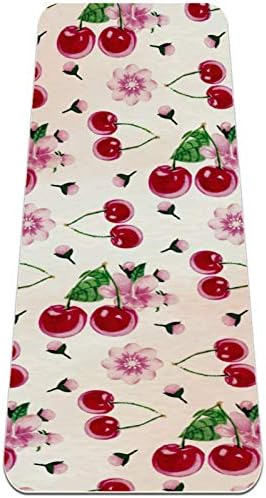 Siebzeh prilično Cherry uzorak Red Cherry Premium Thick Yoga Mat Eco Friendly Rubber Health &