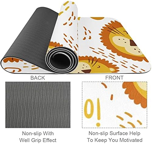 Siebzeh Hello Lion Animal Premium thick Yoga Mat Eco Friendly Rubber Health & amp; fitnes Non Slip