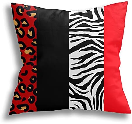 Huayuanhurug dekorativni crveni leopard i zebra životinja za print bacač jastuk za jastuk za jastuk za