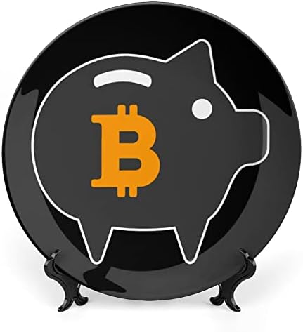Piggy Bitcoin Funny Bone Kina Dekorativna ploča okrugla keramičke ploče plovidbe sa zaslonom za uredski ukras