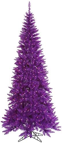 Vickerman 10 'ljubičasta vitko umjetno božinsko stablo, ljubičasta LED svjetla purple dura - FAUX