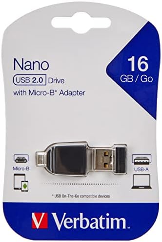 Verbatim 16GB Nano USB fleš pogon sa USB OTG Micro adapter - crna