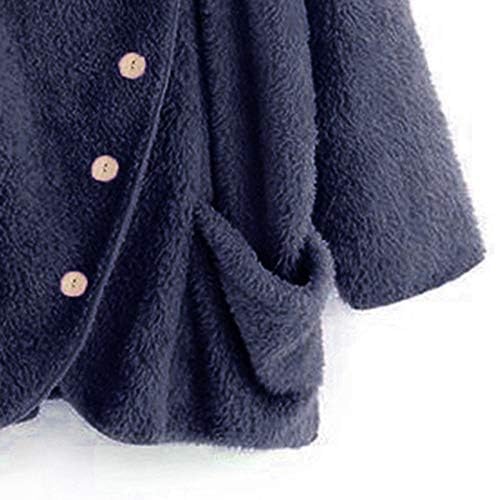 Prdecexlu Jednostavni kaputi Žene Dressing Dugih rukava Plus Dugme Plute prsluci Udobna gusta čvrsta boja topla