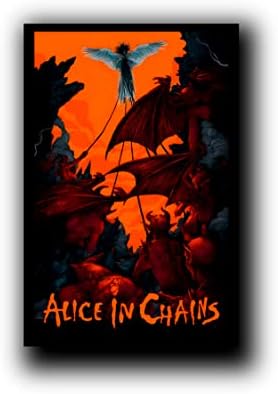 Platneni Poster, poster Alice u lancima rock band, koncert Alice u lancima, rustikalna zidna umjetnost,