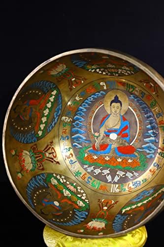 11 TIBETAN HEMPLE KOLEKCIJE BRONZE Slikane pismo Medicina Buddha Buda Sound Bowl Molitve Bowl