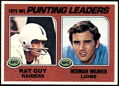 1976 TOPPS 206 Vođe punjavanja Ray Guy / Herman Weaver Oakland / Detriot Raiders / Lions Nm + Raiders