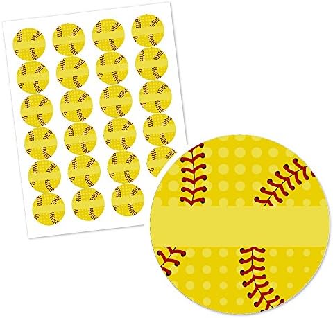 Grand Slam-Fastpitch Softball-naljepnice za rođendanske zabave ili Baby Shower krug-24 Count