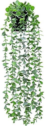 FUNARTY lažni biljni dekor mala Umjetna viseća biljka lažni eukaliptus biljka Faux Greenery Vine biljka u saksiji
