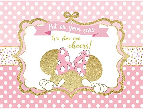 SVBright Pink Gold Mouse Backdrop 8Wx6H Cheers Polka Dot Cartoon princeza djevojka Rođendanska zabava