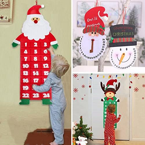 Božić Advent Kalendar zid visi za višekratnu upotrebu Santa odbrojavanje kalendar ukras sa 24 dana džepovi Božić