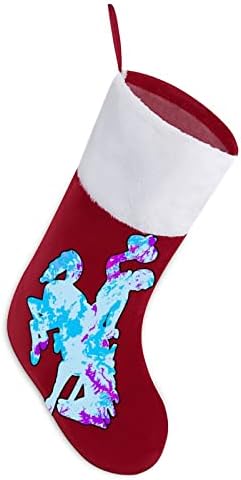 Wyoming Logo Božićne čarape Viseći čarape Ispis Xmas Tree Kamin ukrasi