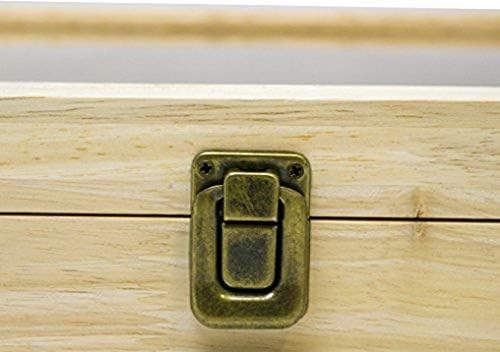 Novokratna kutija Glass gornji prirodni drvo metalni kopča za prikaz nakita 14.75x8.25x2.1 + Custom NB