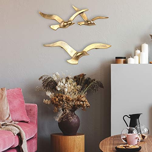 WHW Cjel House Worlds Americana Flying ptice Metalni zidni dekor umjetnost, ručno izrađen, bacač