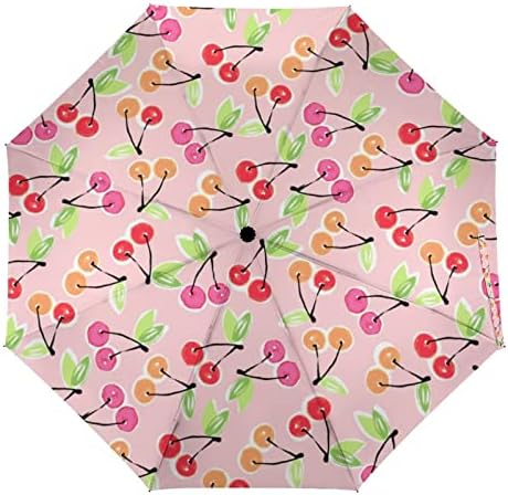 Sweet Cherry 3 Folds putni kišobrani Anti-UV Vjetrootporni kišobrani modni Auto Otvoreni kišobran