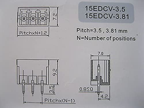 12 kom konektor za vijčani terminalni blok 3,5 mm 5 pin/način zelenog priključnog tipa