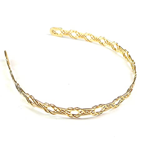 Chicmo Zlatna Srebrna modna metalna traka za glavu od 2 kom, lančana traka za kosu za žene djevojke