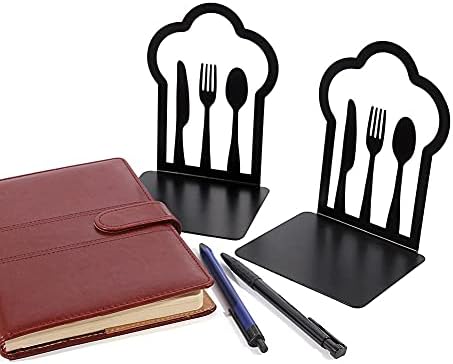 SBDFK 1pair Cloud pribor za jelo oblik Bookends Black Metal kuhinja Cookbook knjiga završava
