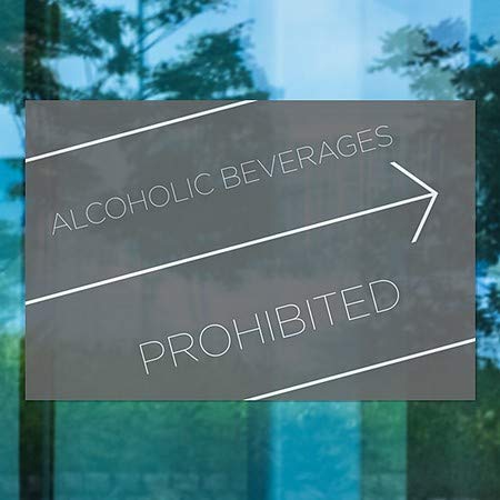 CGsignLab | Alkoholna pića zabranjena - bazična crna prozor Cling | 27 x18
