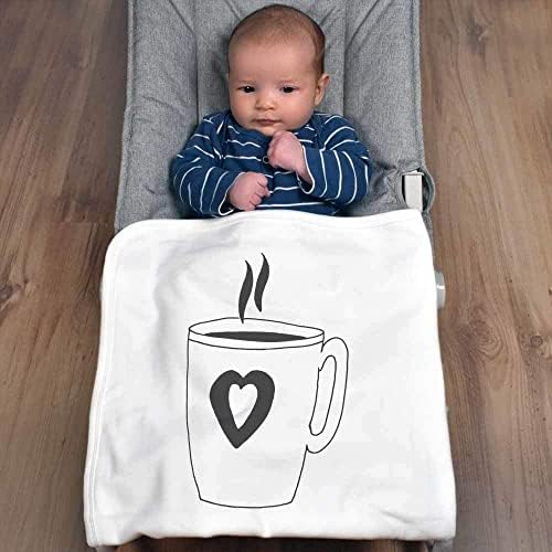 Azeeda 'Heart Coffeove Cug' Pamuk Baby pokrivač / šal