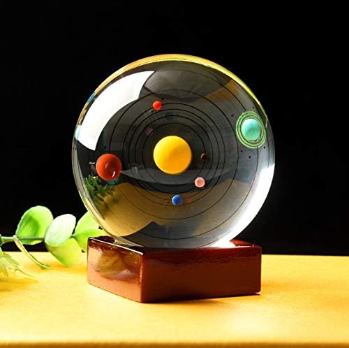 Aircee 3D model kristalne kuglice solarnog sustava, sa postoljem, velikim poklonima s poklon kutijom, obrazovne